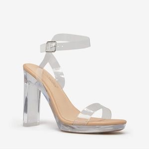 Shoe Dazzle Clear Heels